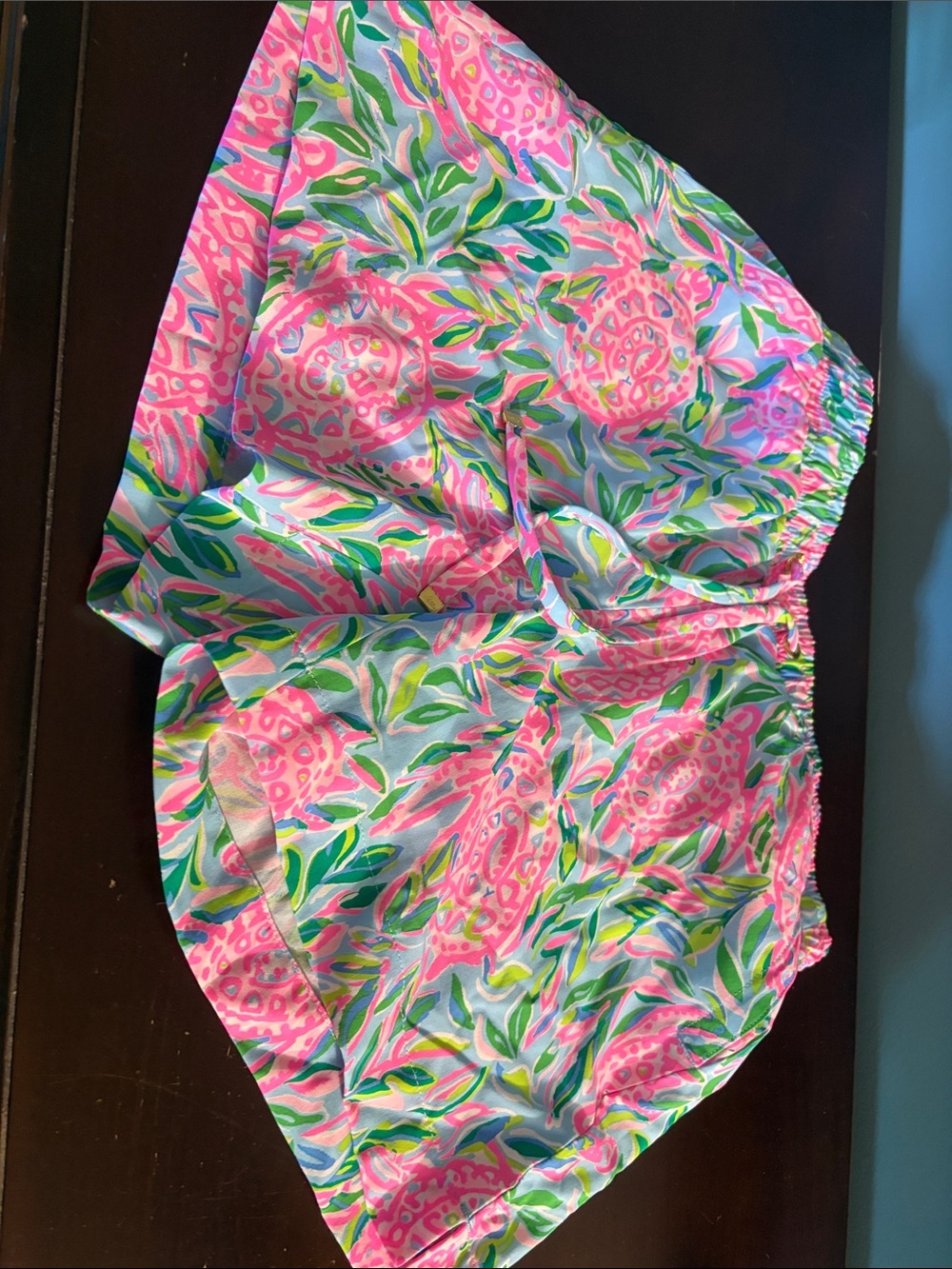 Lilly Pulitzer Katia mid rise short frenchie blue turtley in love